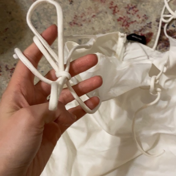 White Fox Ruched white dress small - Picture 9 of 10